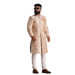 Exclusive Cream Floral Heavy Embroidered Sherwani | Jaipurio
